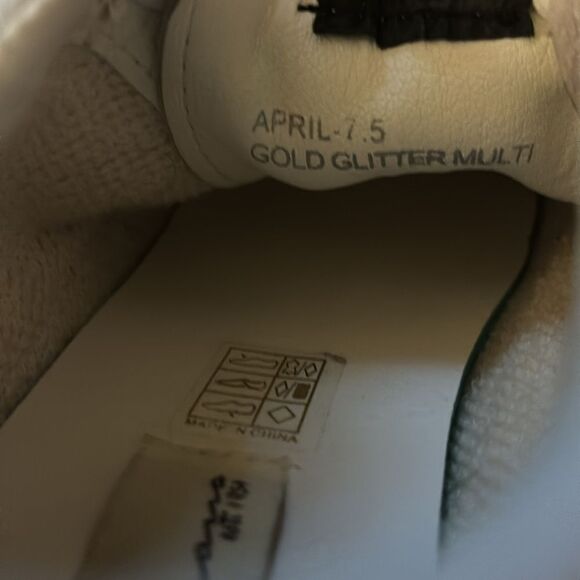 Vintage Havana April Gold Glitter Multi Suede Sneakers Size 7.5 - Picture 11 of 11